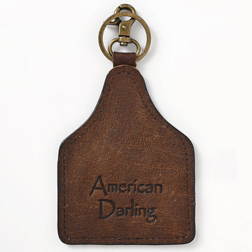 American Darling Hair-On Genuine Leather Keyring Beautiful Horse Print